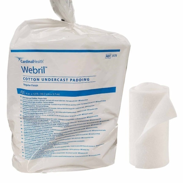 Webril Cast Padding Undercast 4 Inch X 4 Yard Cotton NonSterile, 3175, 12PK 3175- - main
